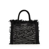 Borsa Vanity in canvas con stampa zebrata e strass VANI001 00629L MC2 SAINT BARTH 
