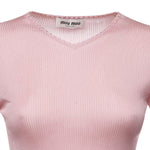Maglia scollo a V in seta MML01B 18BQF0638 MIU MIU 