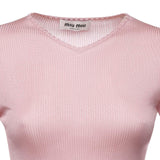Maglia scollo a V in seta MML01B 18BQF0638 MIU MIU 