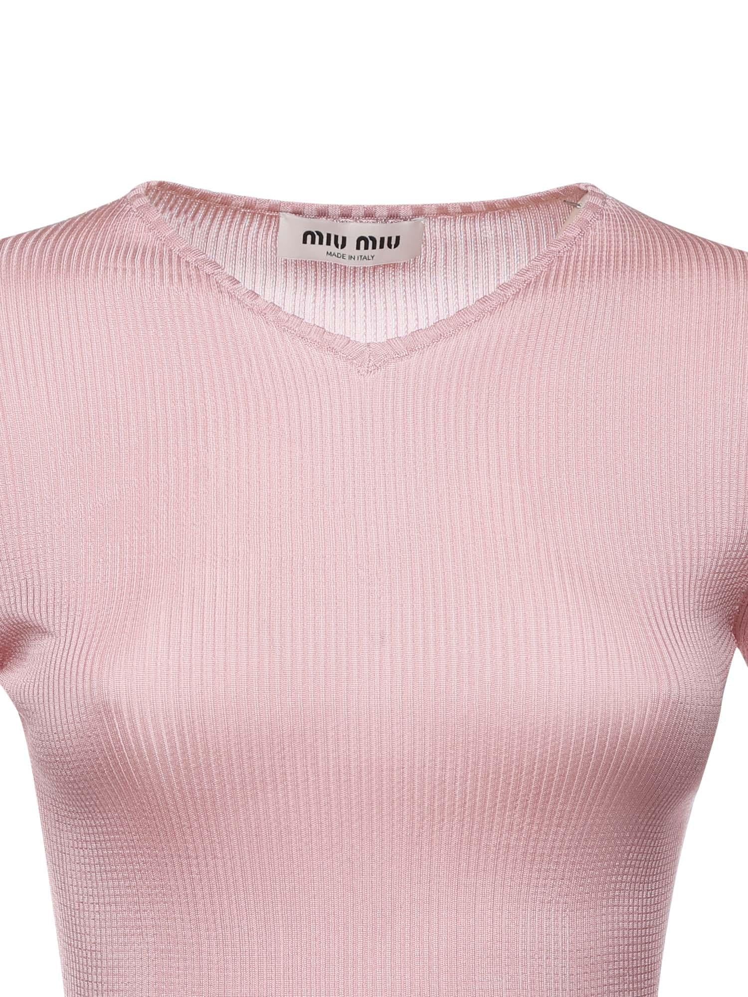 Maglia scollo a V in seta MML01B 18BQF0638 MIU MIU 