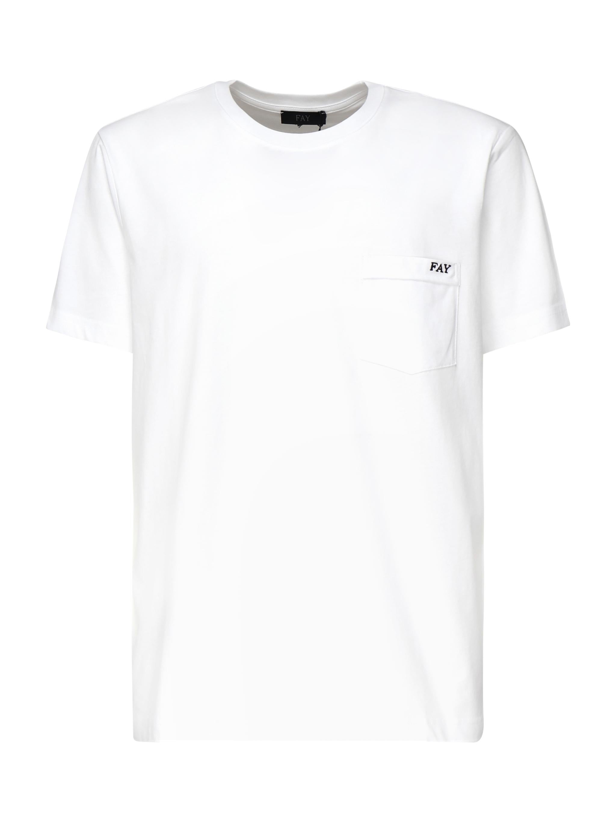 T-shirt con logo ricamato NPMB3501280UCX B001 FAY 