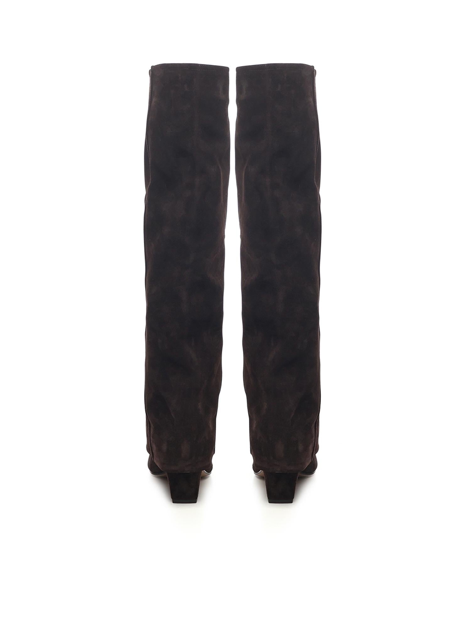 Stivali Jane Fold in pelle scamosciata <BR/> PX1803XV003 EBANO PARIS TEXAS 