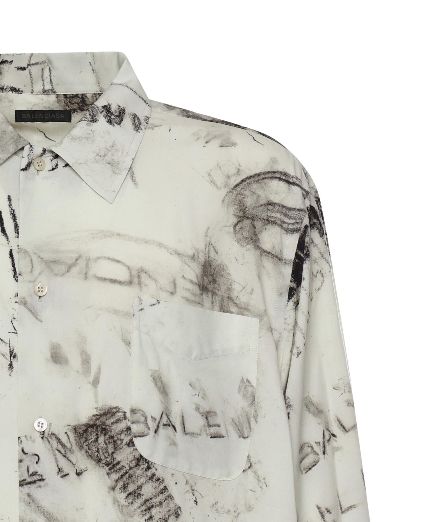 Camicia con stampa in popeline di viscosa 852334 TTL781240 BALENCIAGA 