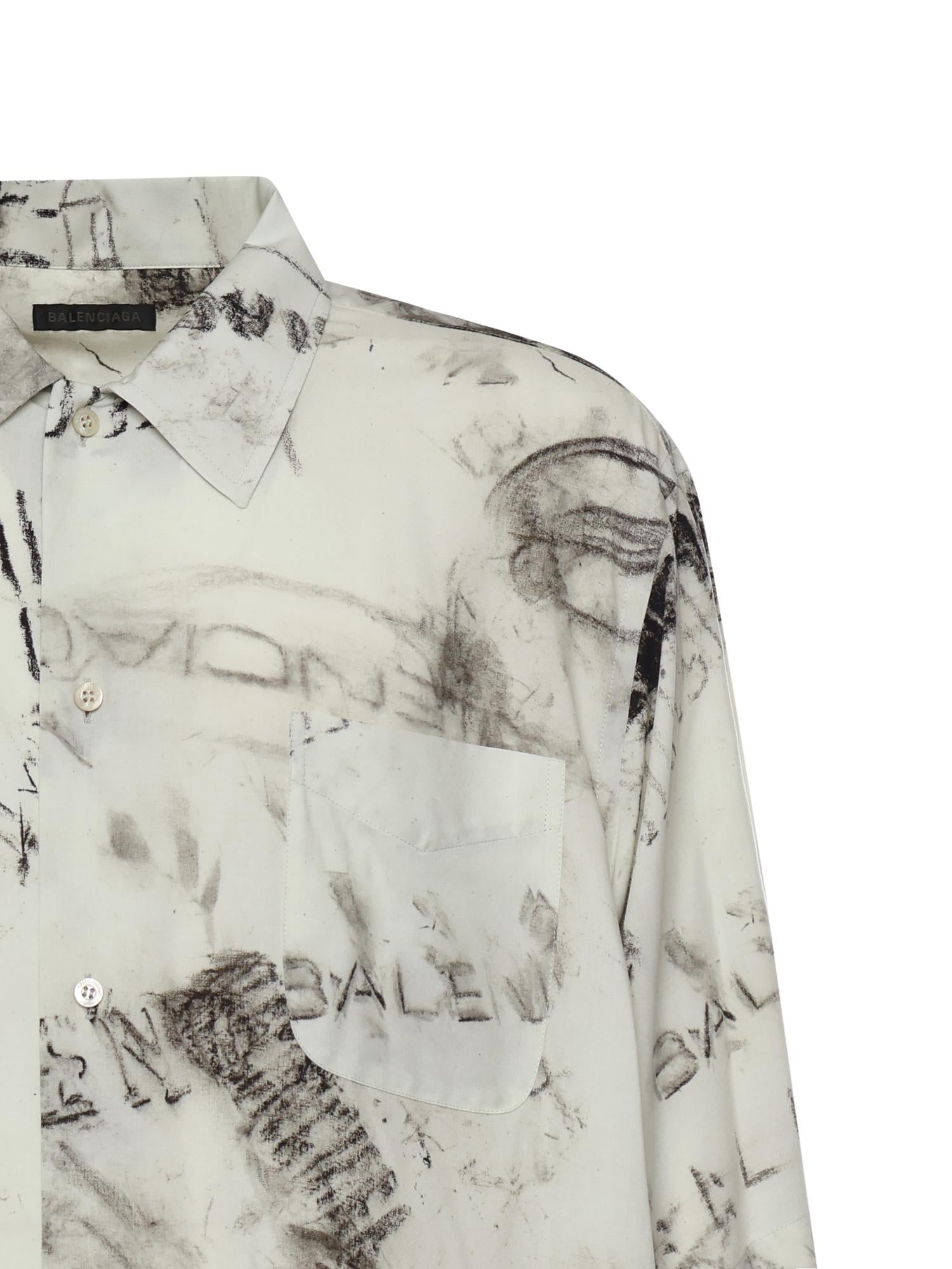 Camicia con stampa in popeline di viscosa 852334 TTL781240 BALENCIAGA 