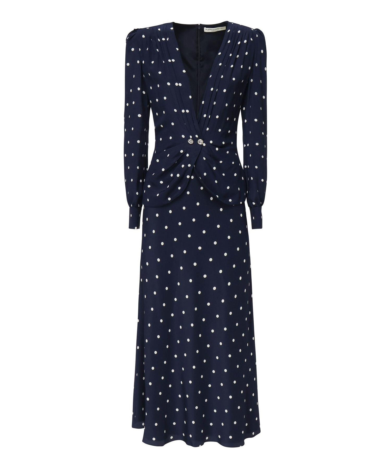 Abito a pois con bottoni gioiello FABX4108F4655 1643 ALESSANDRA RICH 