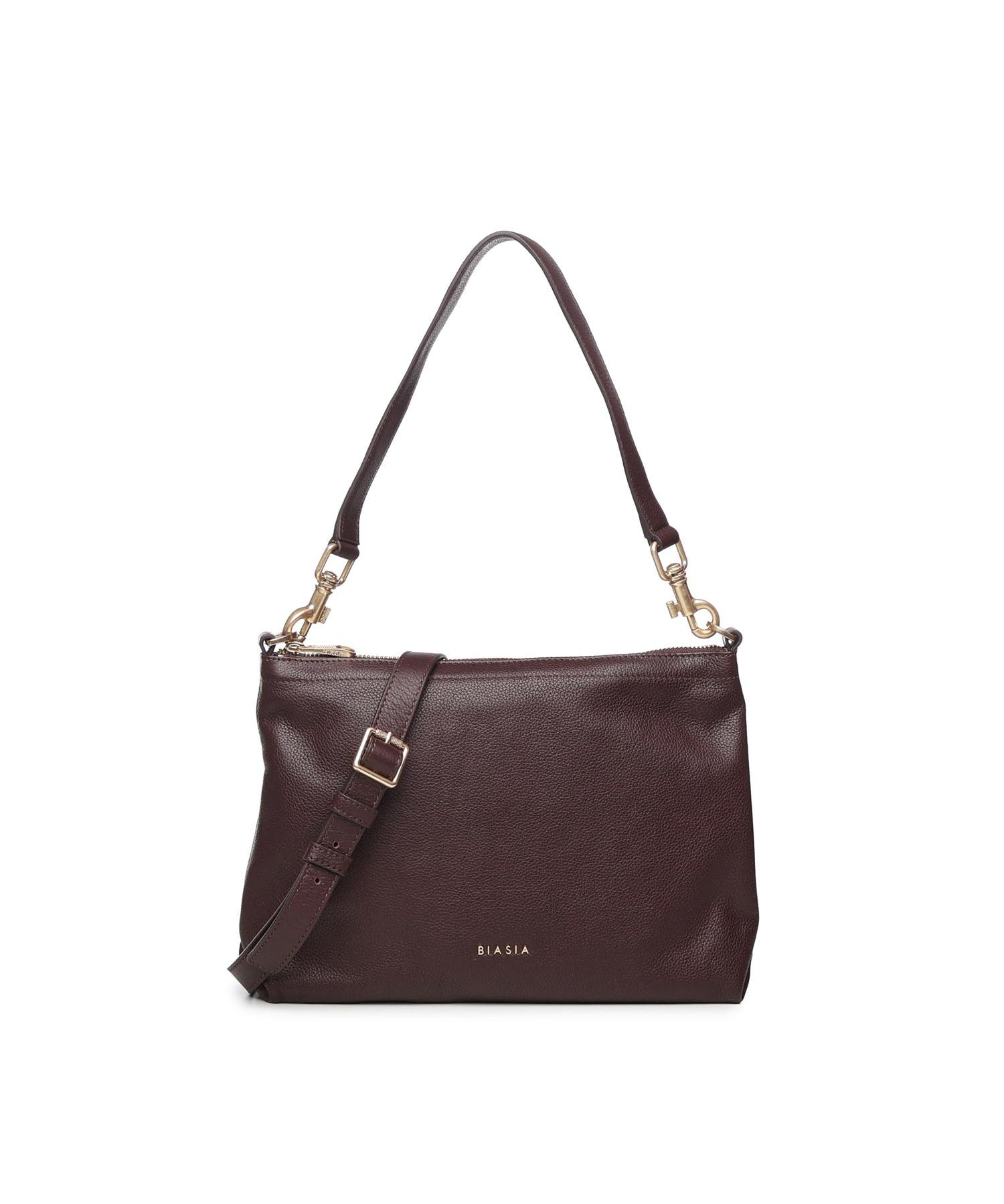 Borsa a spalla con logo BIBP9FA01 PRUGNA BIASIA 