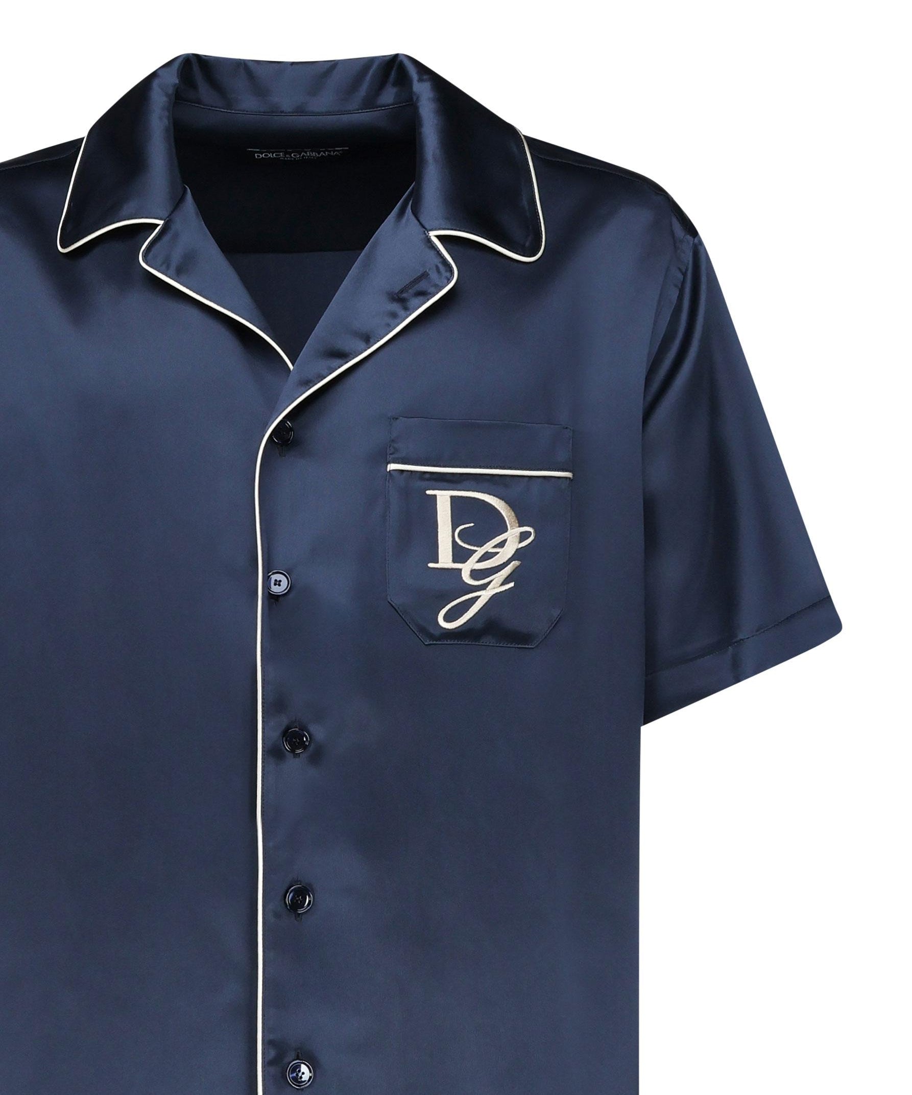 Camicia con ricamo logo G5LH3Z FU1AUB6712 DOLCE & GABBANA 