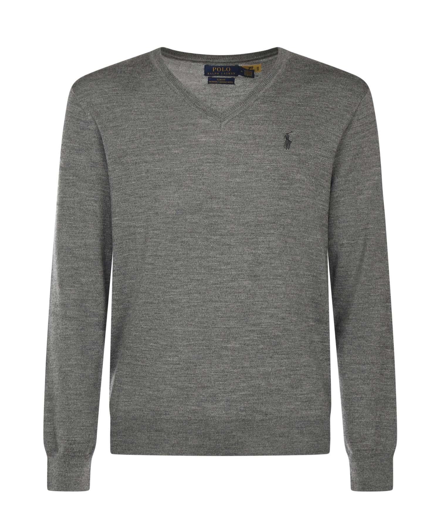 Maglia con scollo a V e logo<BR/> 710946142 002 POLO RALPH LAUREN 