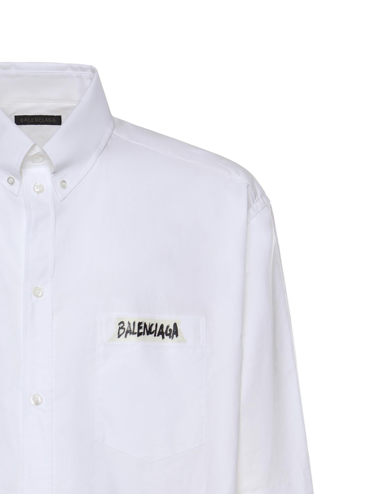 Camicia Masking Tape in popeline di cotone 857810 TRM289000 BALENCIAGA 