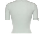 Top cropped in maglia a coste con logo 126MPU267FI0001 7038 COURREGES 