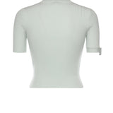 Top cropped in maglia a coste con logo 126MPU267FI0001 7038 COURREGES 