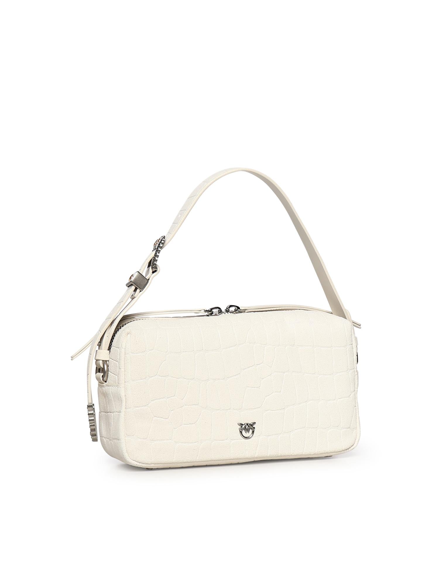 Borsa bauletto a tracolla in pelle stampa coccodrillo 106761 A2YWZ15O PINKO 