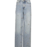 Jeans con fiori di strass AW25828PA BL SELF-PORTRAIT 