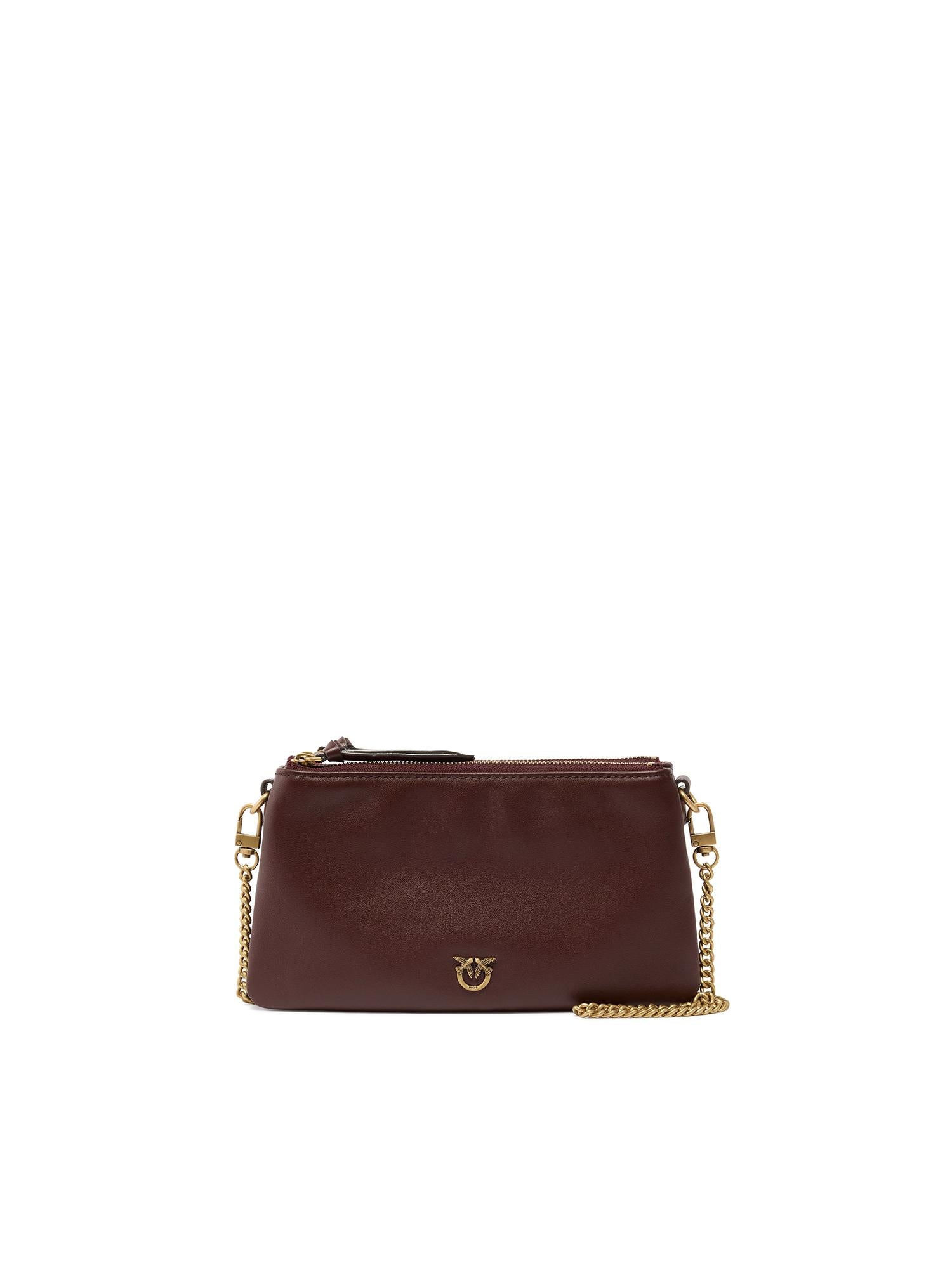 Borsa a tracolla Mini Double Bag in pelle 105359 A0QOR49Q PINKO 