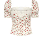 Top in charmeuse stampa Roselline F7BK1T FSA79HA5XJ DOLCE & GABBANA 