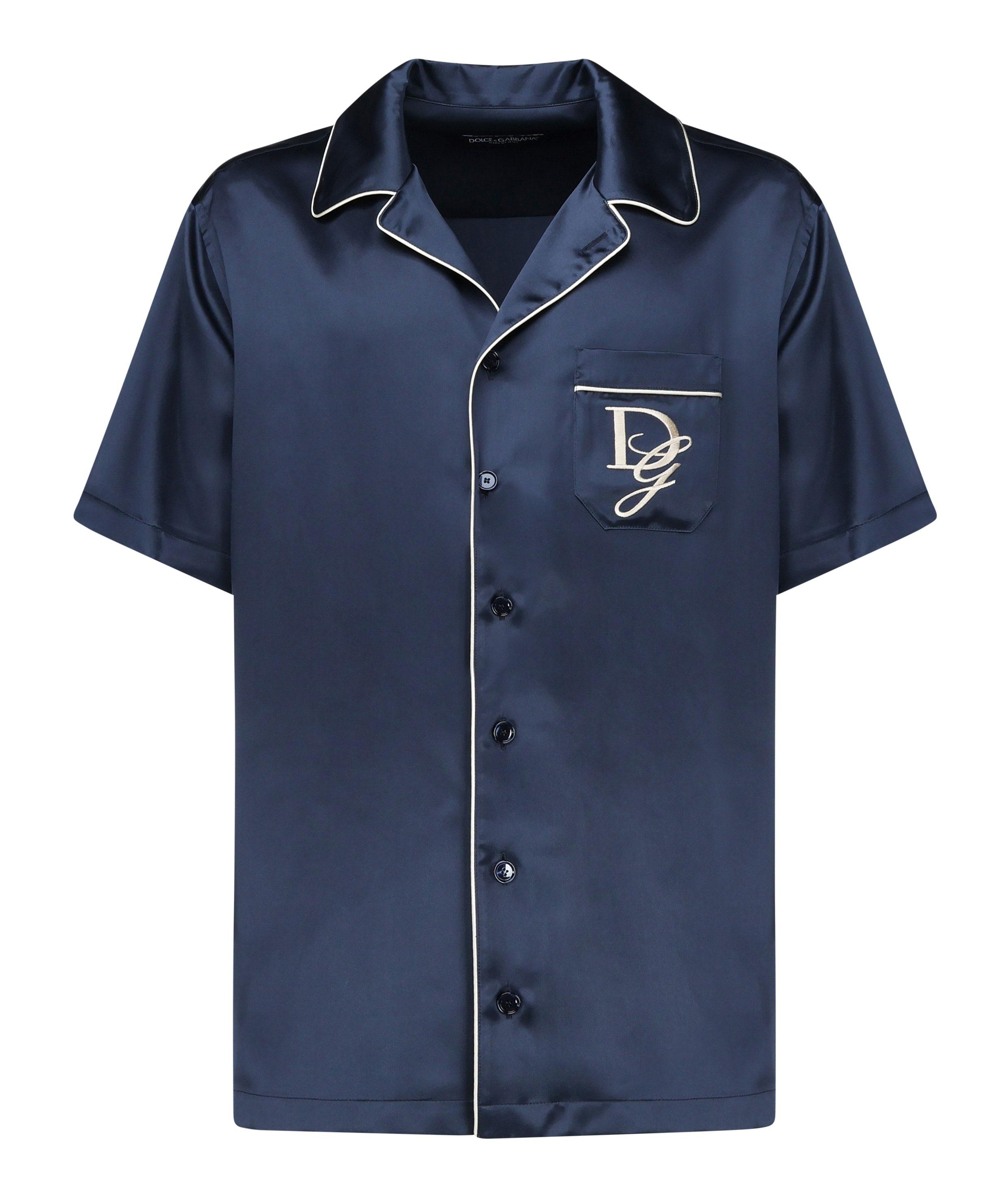 Camicia con ricamo logo G5LH3Z FU1AUB6712 DOLCE & GABBANA 