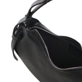 Borsa Fortune in pelle con logo FORTUNE COOKIE PEBBLE GRAIN LEATHER BLACK YUZEFI 