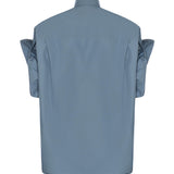 Camicia con maniche con risvolto in popeline di cotone 857833 TTM131463 BALENCIAGA 