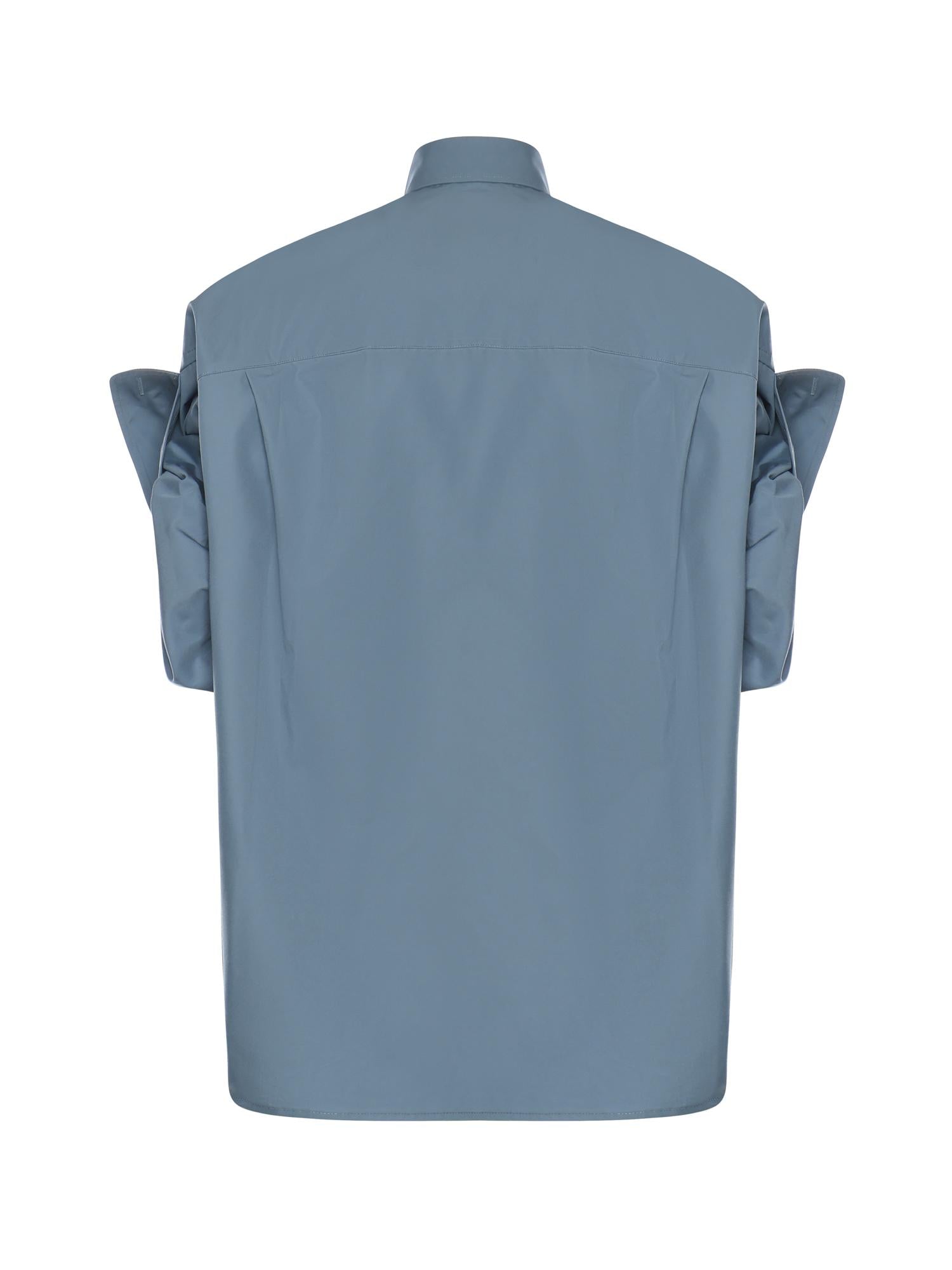 Camicia con maniche con risvolto in popeline di cotone 857833 TTM131463 BALENCIAGA 