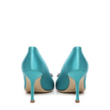 Décolleté Hangisi con fibbia gioiello in raso 9XX0663 4444 MANOLO BLAHNIK 