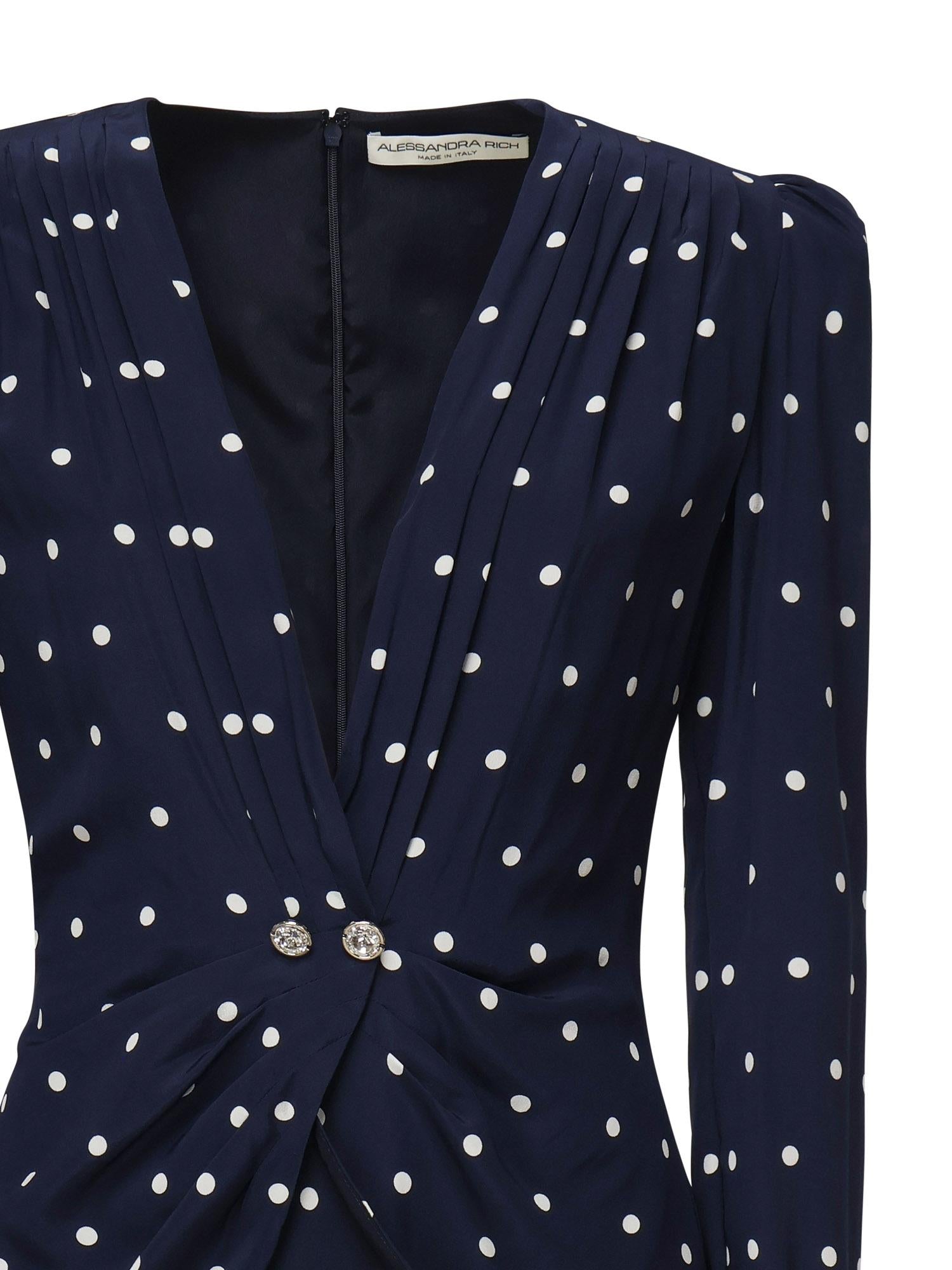 Abito a pois con bottoni gioiello FABX4108F4655 1643 ALESSANDRA RICH 