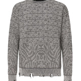 Maglione grigio con logo integrato RMP25003MA  JOHN RICHMOND 
