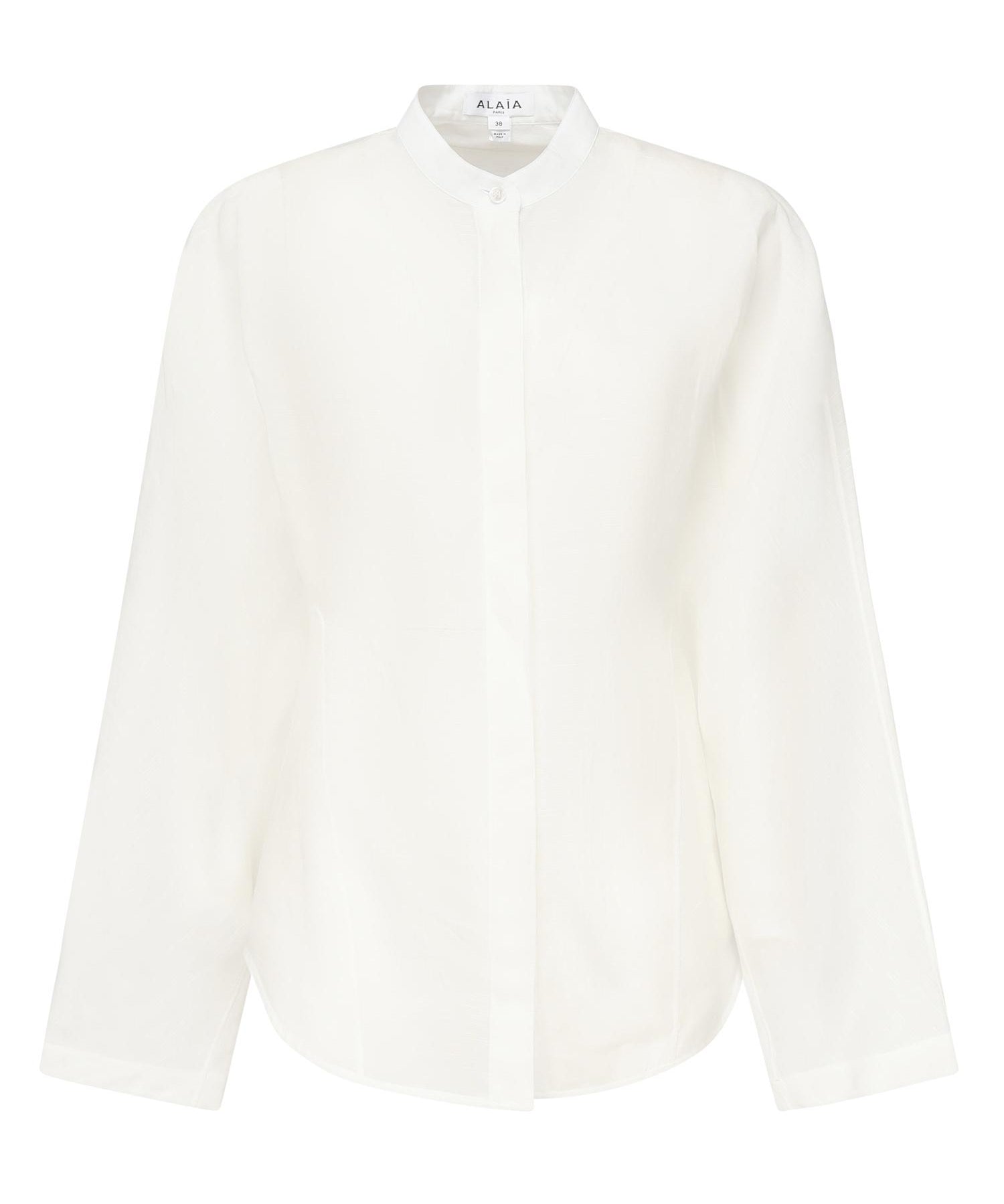 Camicia arrotondata in misto lino AA9C0988W069B 000 ALAIA 