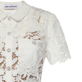 Abito midi in pizzo SS26096M W SELF-PORTRAIT 