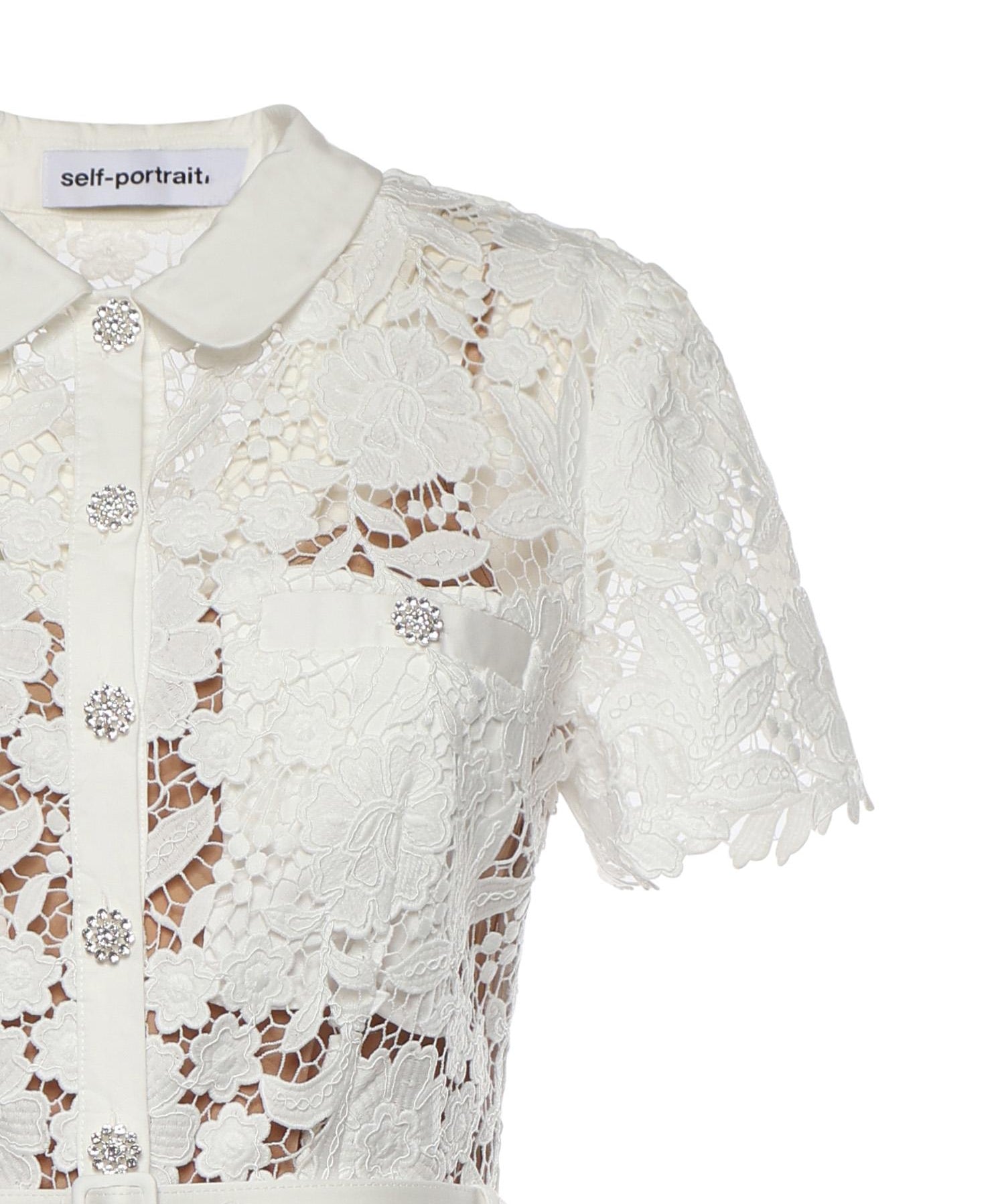 Abito midi in pizzo SS26096M W SELF-PORTRAIT 