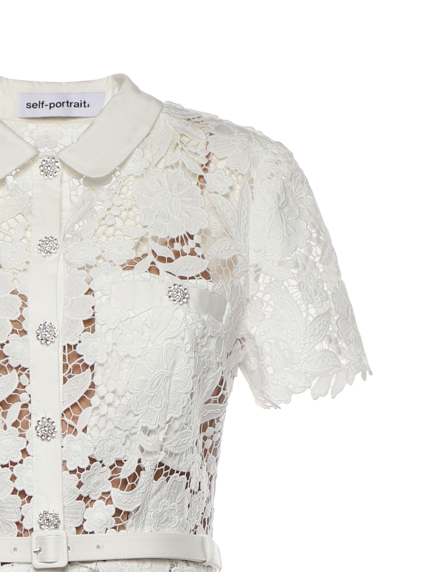 Abito midi in pizzo SS26096M W SELF-PORTRAIT 