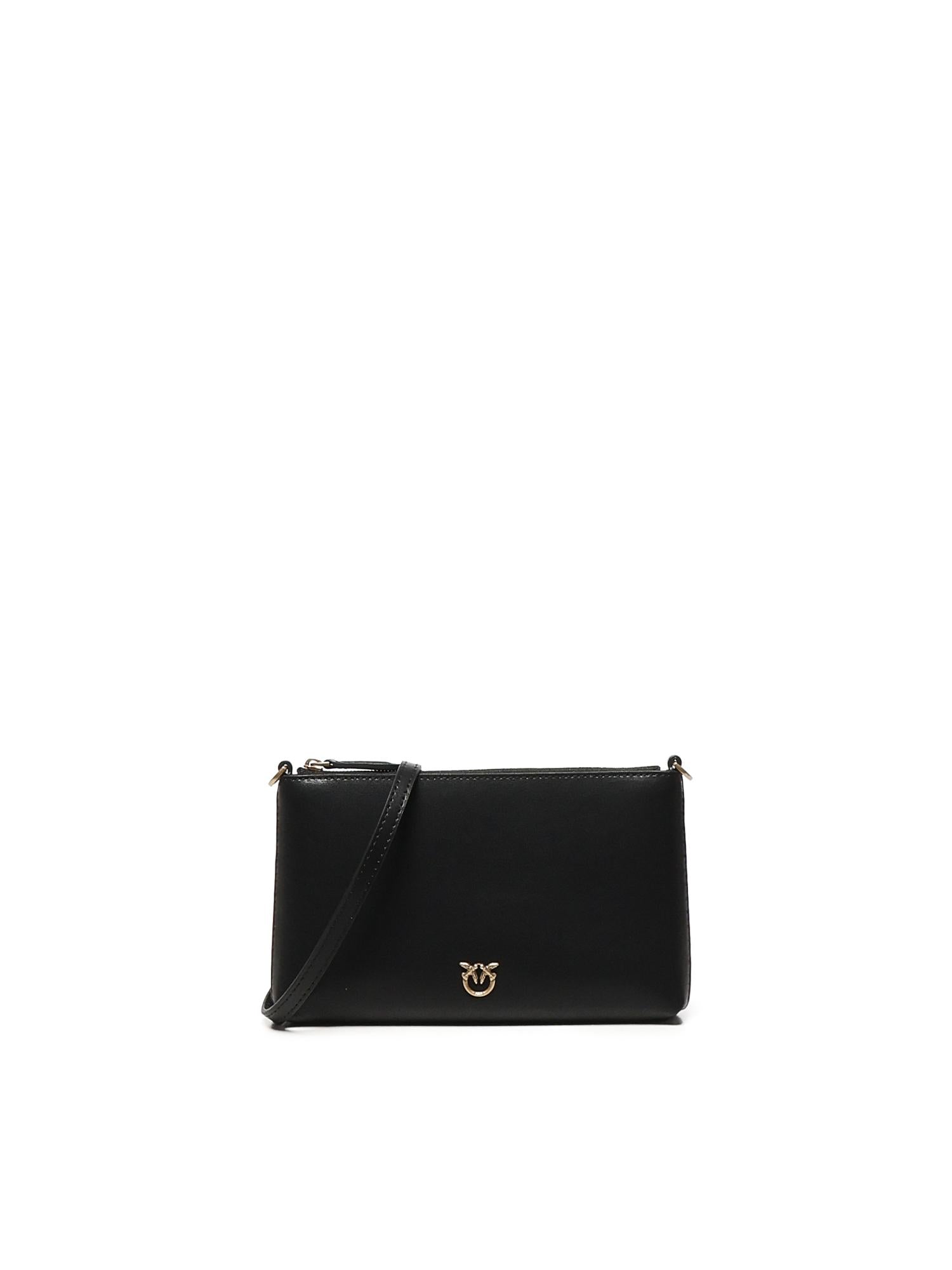 Pochette piatta in pelle con logo Love Birds 104277 A0F1Z99Q PINKO 