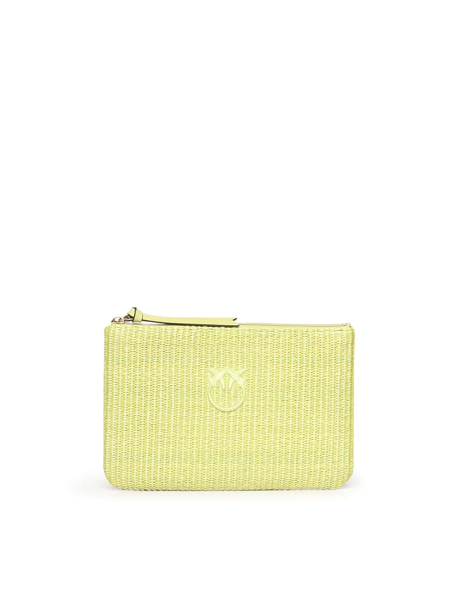 Pochette in rafia con logo Love Birds 106763 A39YVV0Q PINKO 