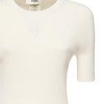 Maglia in seta e cotone con logo FZXD61 AUI4F08QQ FENDI 