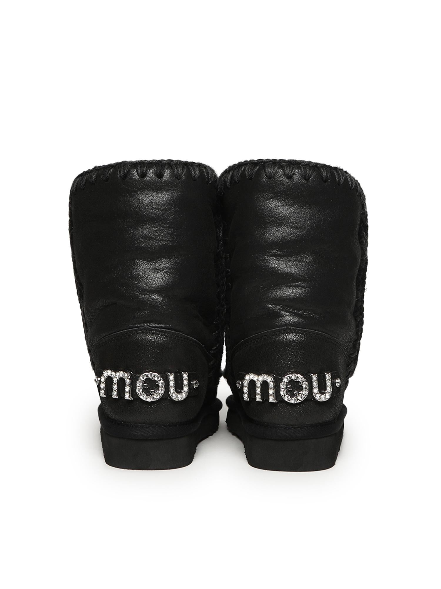 Stivali Eskimo 24 rhinestones logo MUFW101037B CBKG MOU 