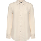Camicia in lino con logo 211970730 511 POLO RALPH LAUREN 