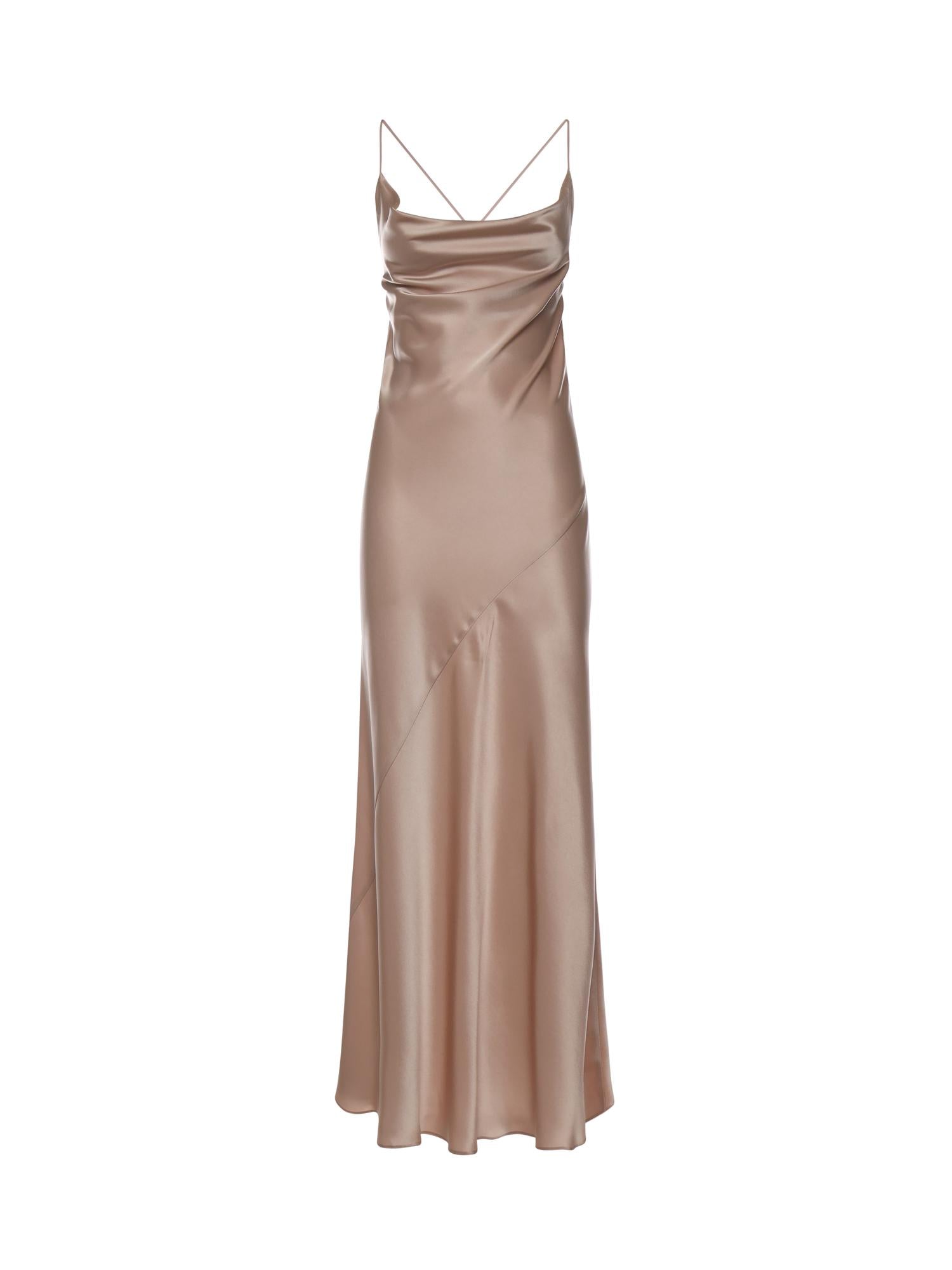 Abito slipdress lungo in satin 106587 A1Y5Q35 PINKO 