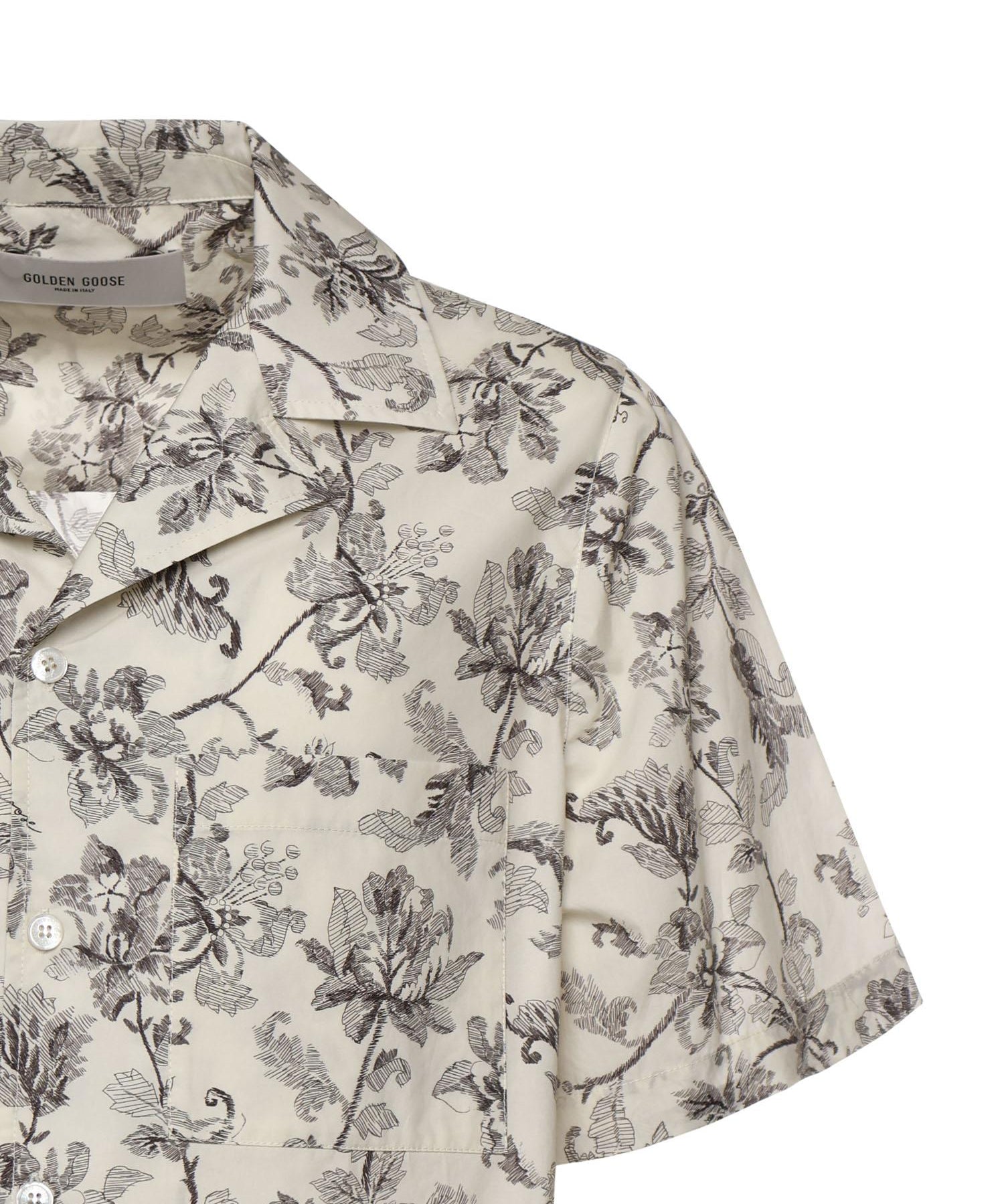 Camicia bowling in cotone con stampa GMP02655 P00233383259 GOLDEN GOOSE 