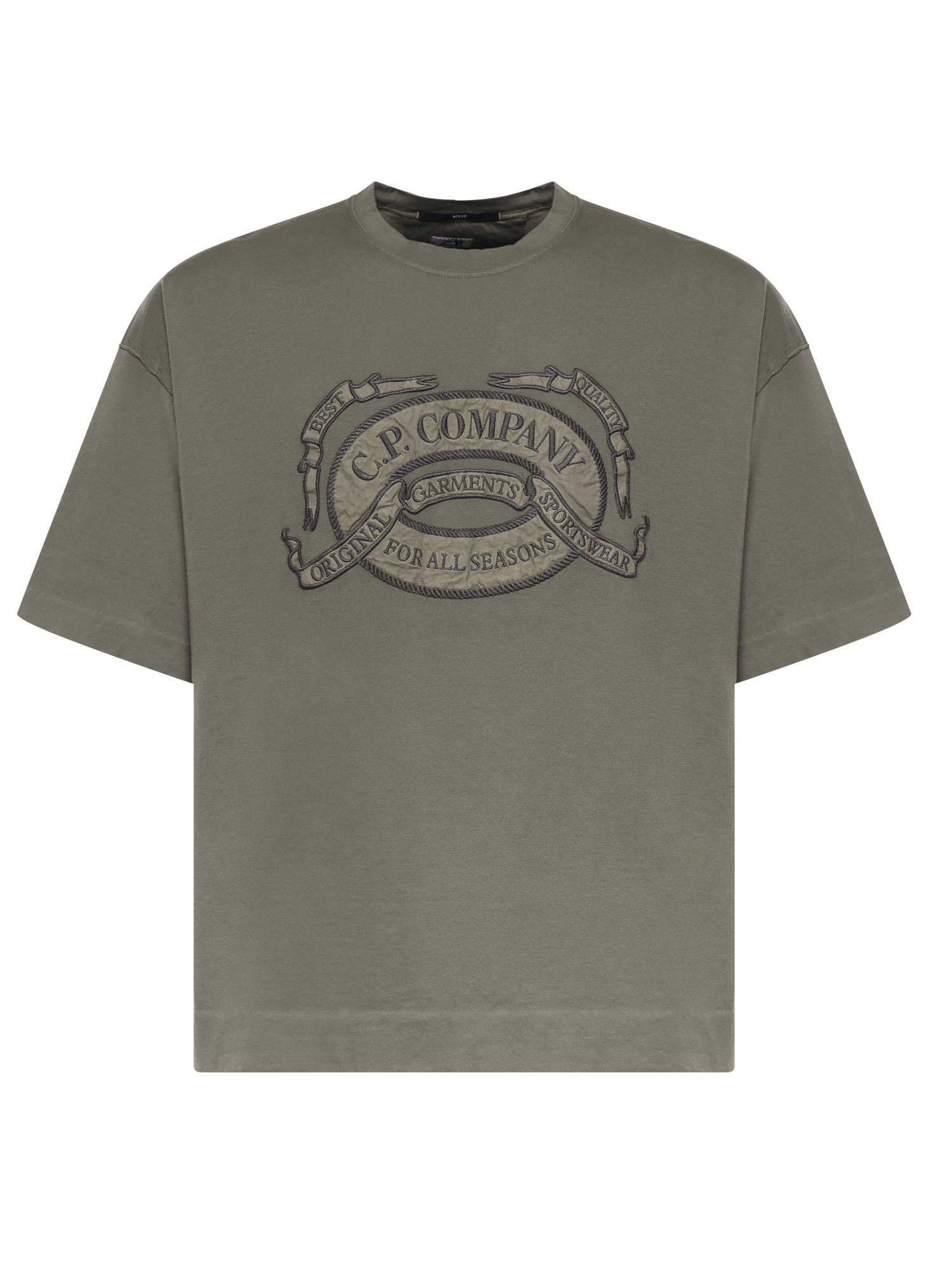 T-shirt in jersey di cotone con logo<BR/> 20CMTS220A 005697O921 C.P. COMPANY 