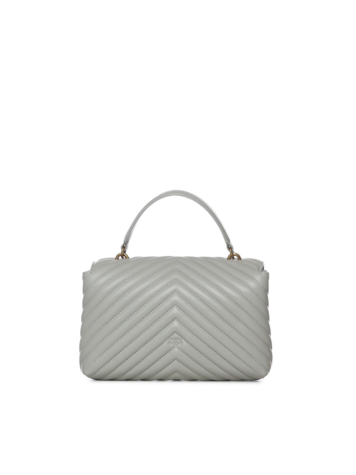 Borsa a mano media Love Bag Puff Chevron in nappa 100043 A0GKK32Q PINKO 