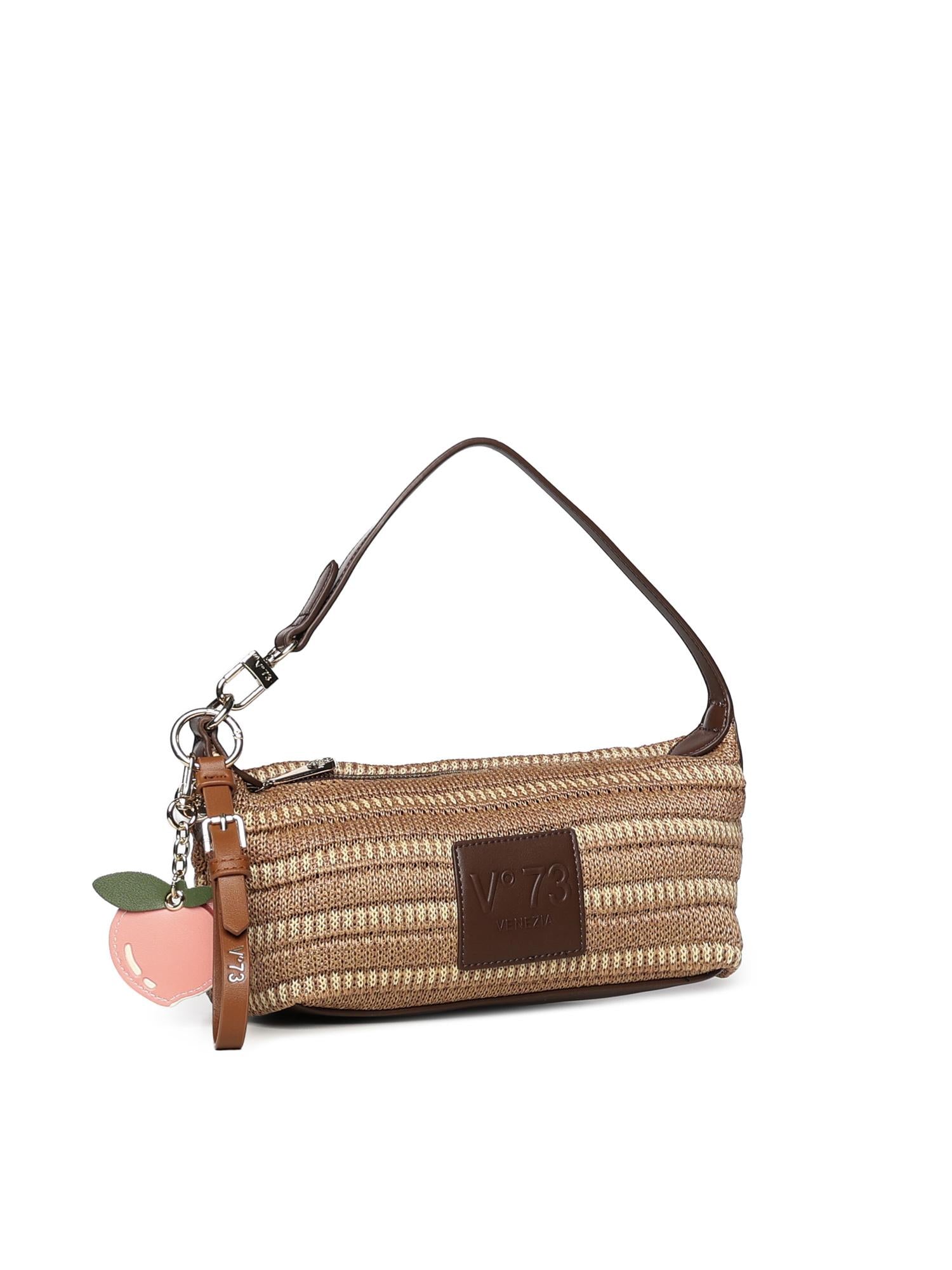 Borsa a spalla con logo 73BS9M803 CASSIENATURALE/MORO V° 73 