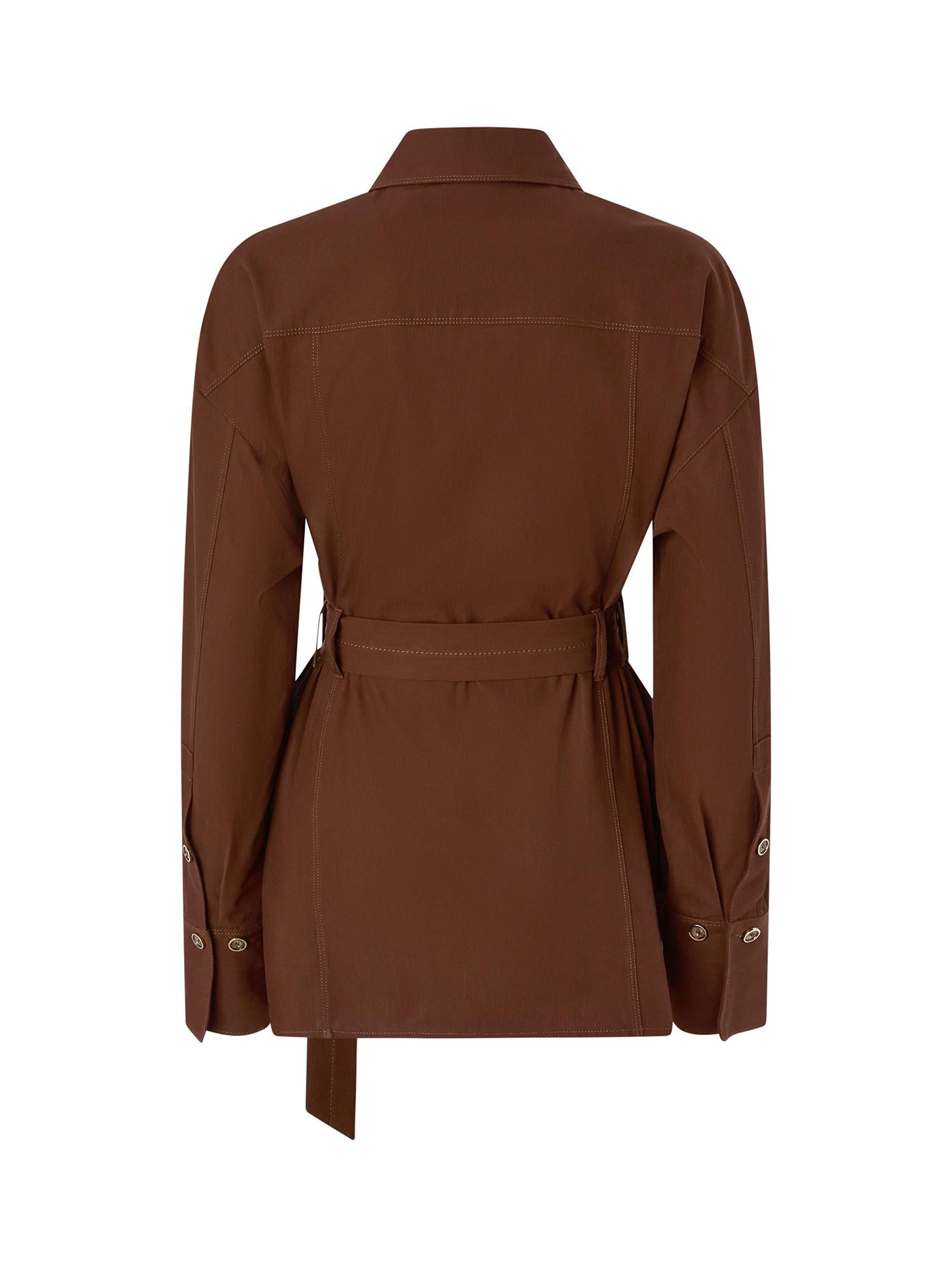 Giacca in cotone con cintura 106153 A2ERL78 PINKO 