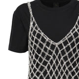 Abito t-shirt con paillettes 105144 A2LTZ99 PINKO 