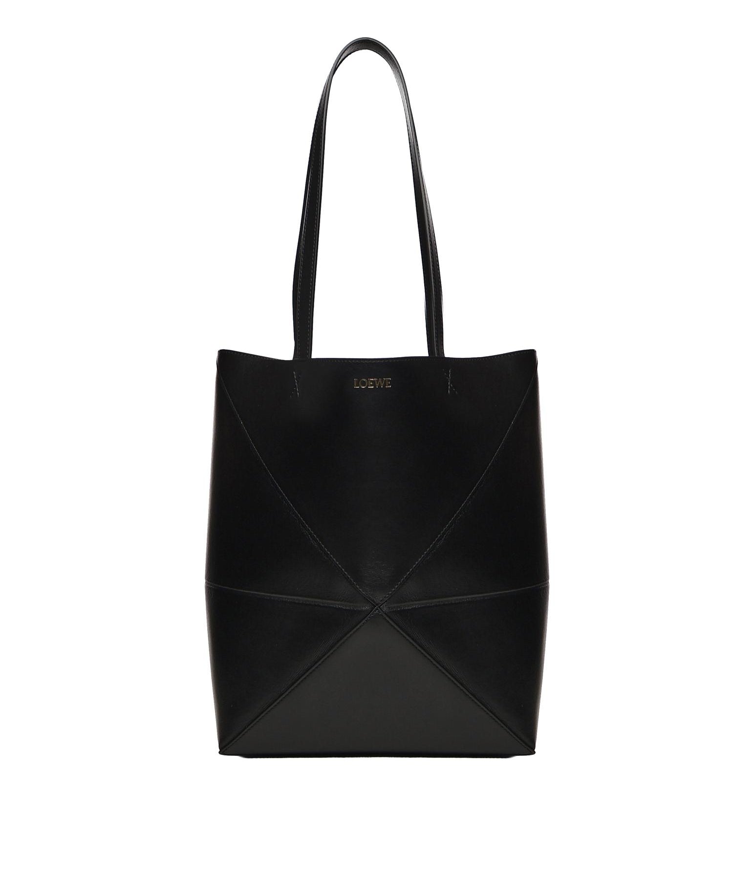 Borsa Puzzle Fold Tote media in pelle di vitello A657G50X01 1100 LOEWE 