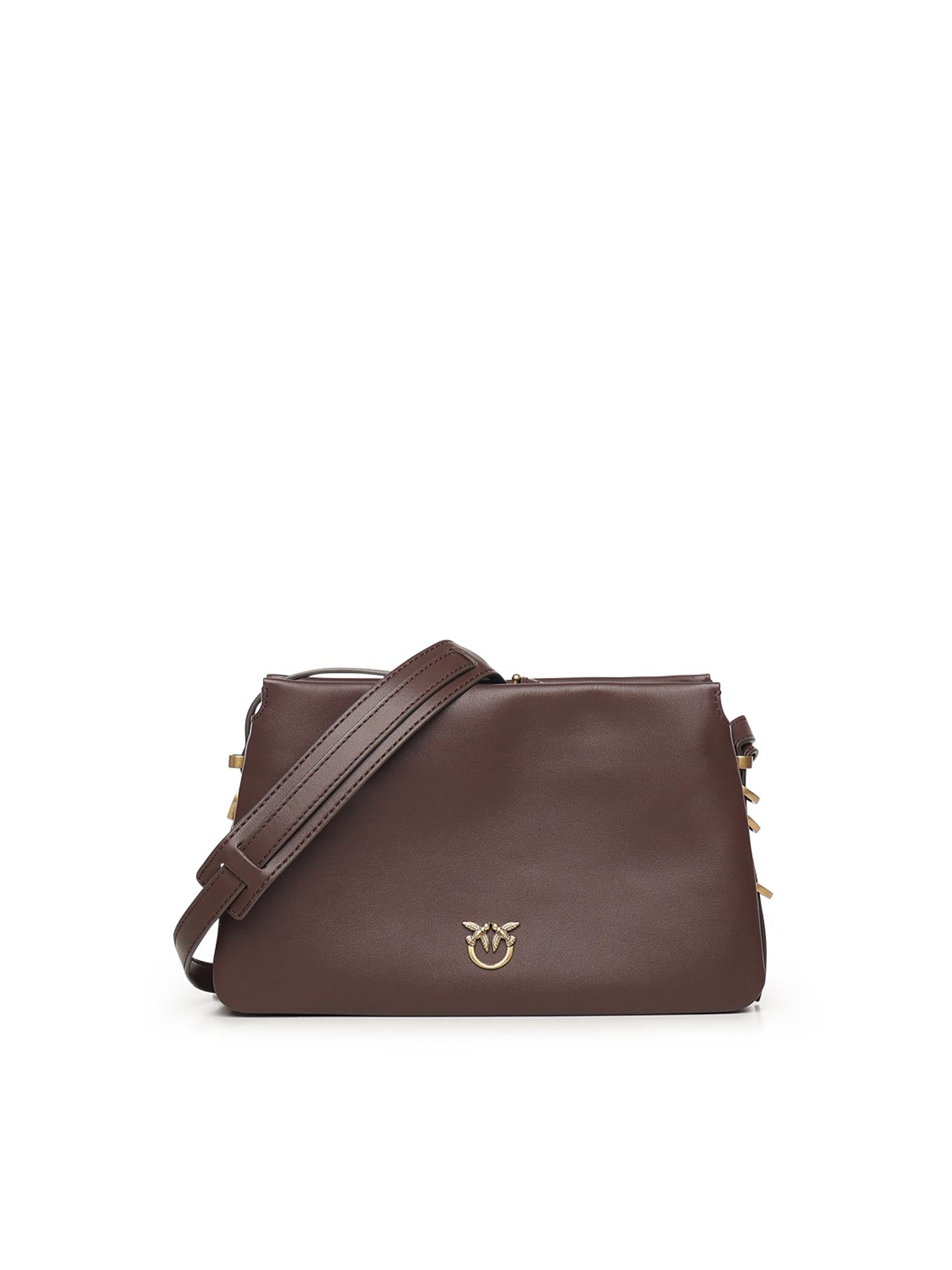 Borsa a tracolla Mini One, Two, Three Bag in pelle<BR/> 105883 A0QOLA7Q PINKO 