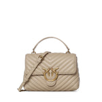 Borsa a mano media Love Bag Puff Chevron in nappa<BR/> 100043 A0GKC50Q PINKO 