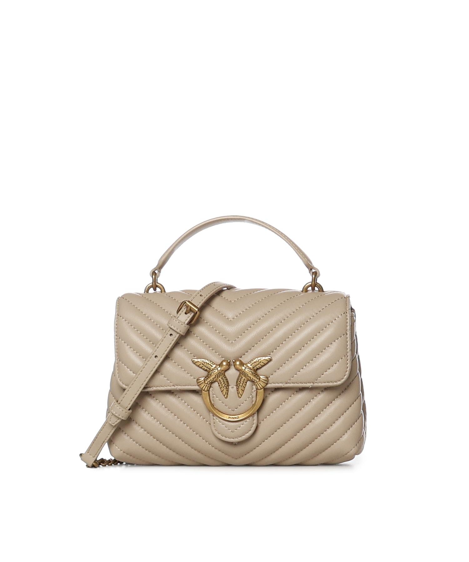 Borsa a mano media Love Bag Puff Chevron in nappa<BR/> 100043 A0GKC50Q PINKO 