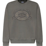 Felpa in diagonal fleece con logo 20CMSS217A 006090O921 C.P. COMPANY 