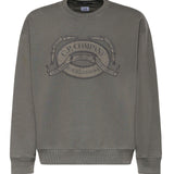 Felpa in diagonal fleece con logo 20CMSS217A 006090O921 C.P. COMPANY 