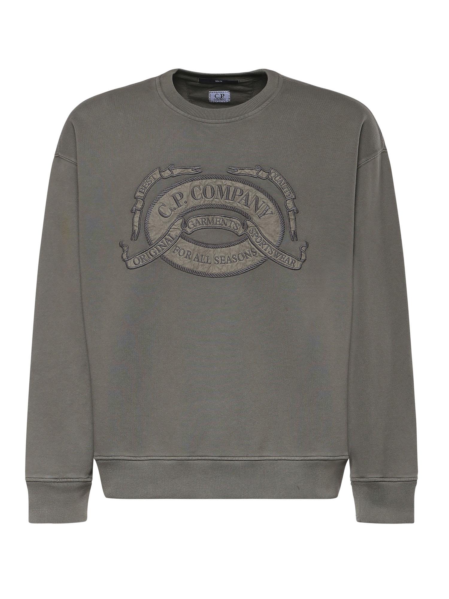 Felpa in diagonal fleece con logo 20CMSS217A 006090O921 C.P. COMPANY 