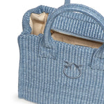 Borsa shopper piccola Beach in rafia con logo Love Birds 106832 A39YE5Y PINKO 